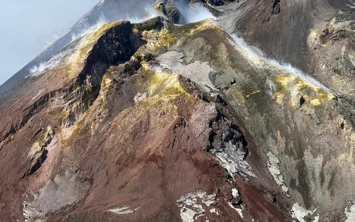 The North East Crater of Mount Etna seen from the air